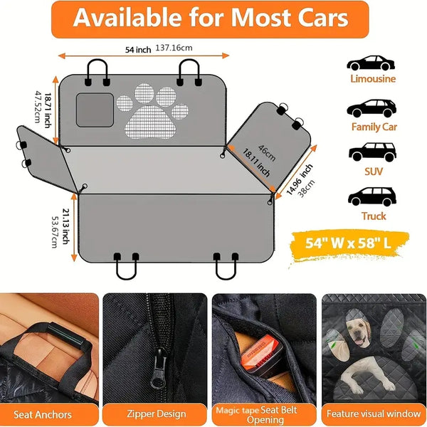 Universal Waterproof Dog Car Seat Cover & Hammock