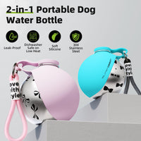 2-in-1 Portable Dog Water Bottle with Food Feeder