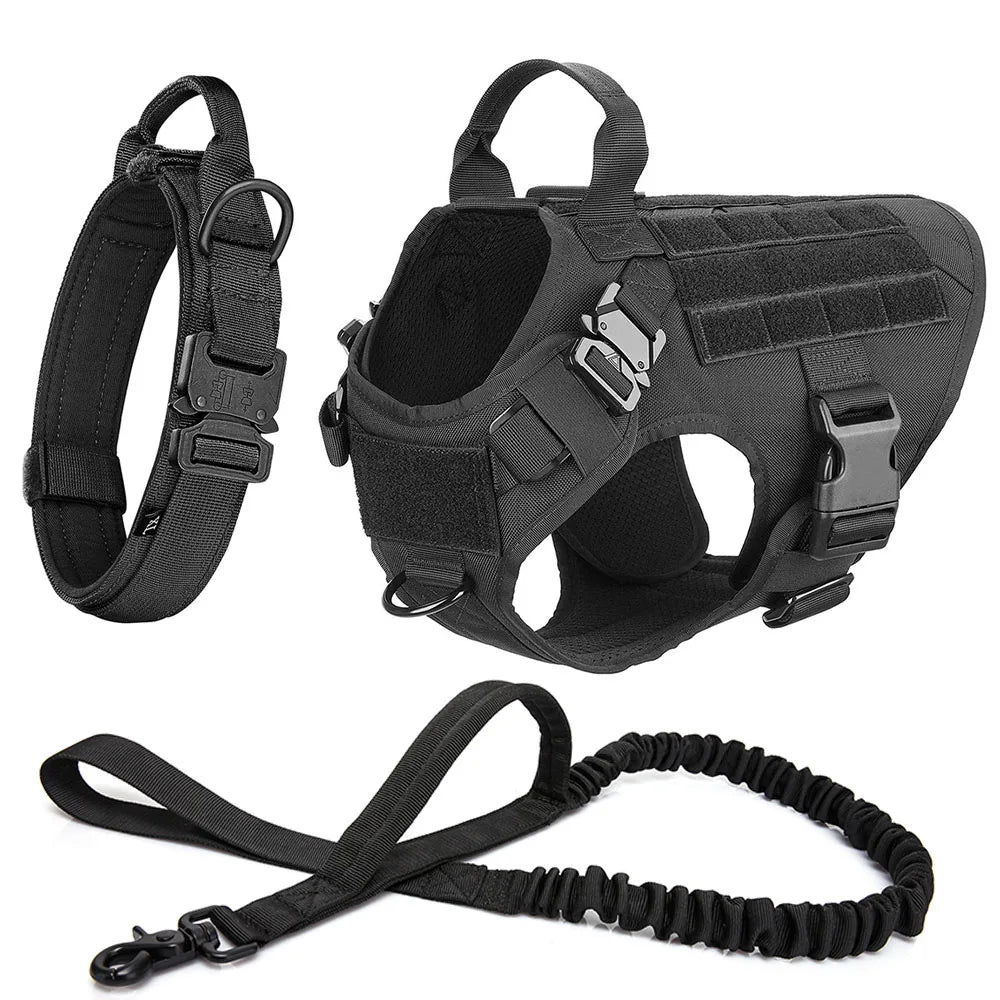 Heavy-Duty Tactical Pet Harness & Leash Set