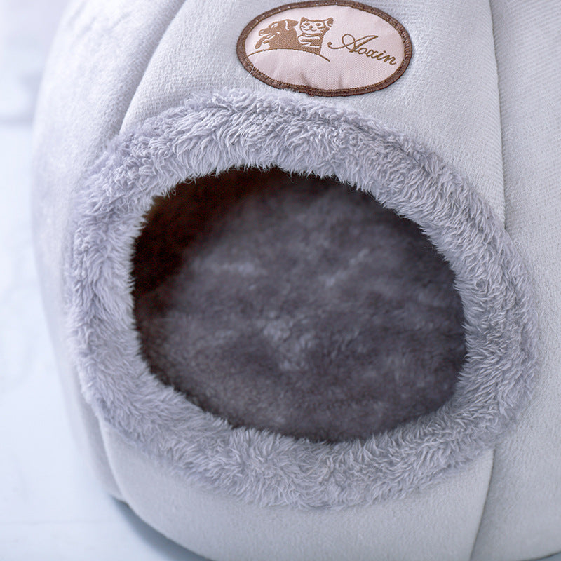Anti-Anxiety Winter Igloo Cave Bed for Pets