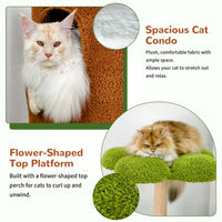 Multi-Tier Indoor Cat Tree Tower with Wicker Basket
