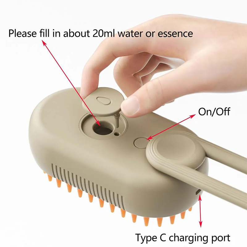 Pet Steam Spray Brush & Deshedder