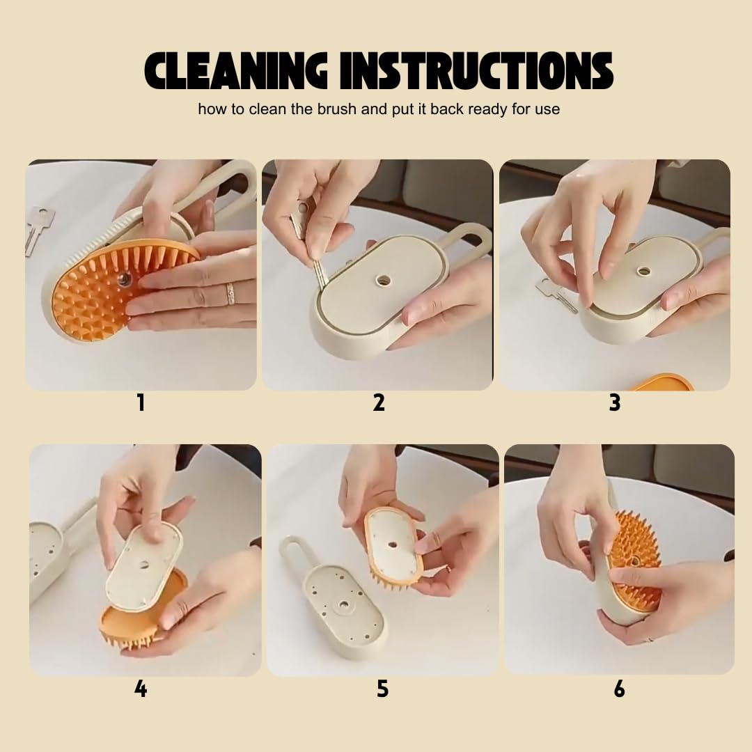 Pet Steam Spray Brush & Deshedder
