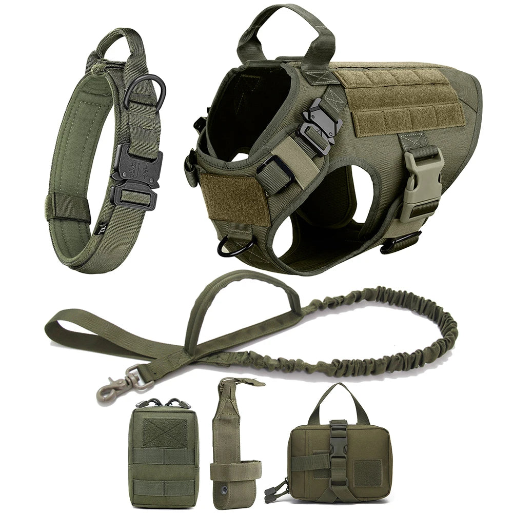 Heavy-Duty Tactical Pet Harness & Leash Set