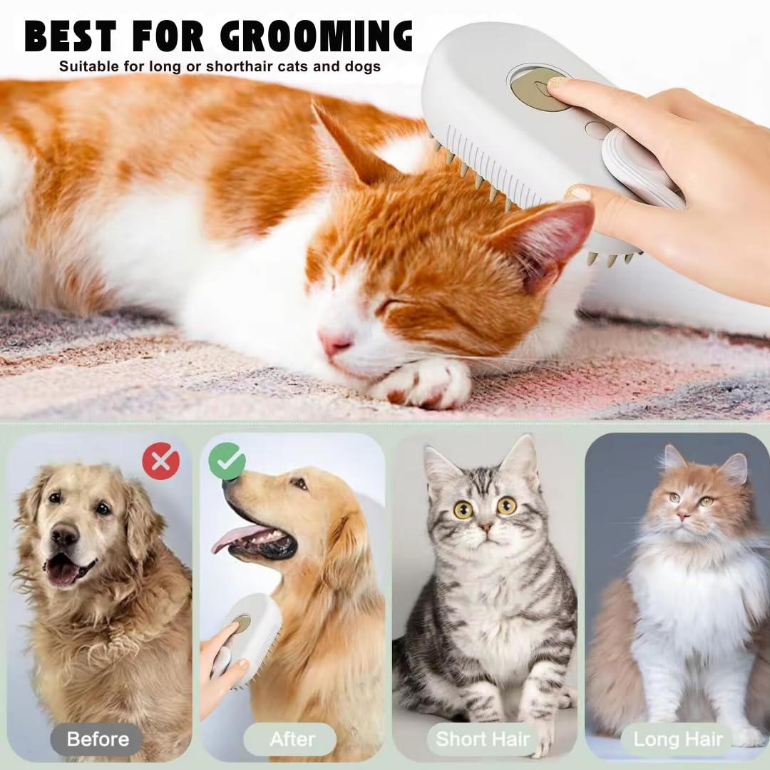 Pet Steam Spray Brush & Deshedder