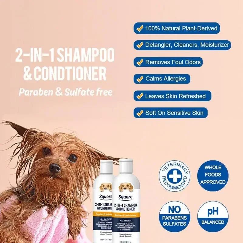 2-in-1 Natural Pet Shampoo & Conditioner for Sensitive Skin
