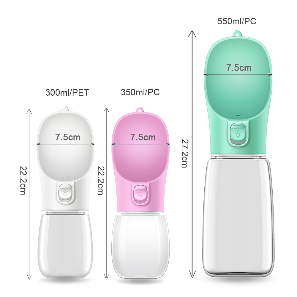 Portable Pet Water Bottle – Leak-Proof Travel Bowl (550ml)