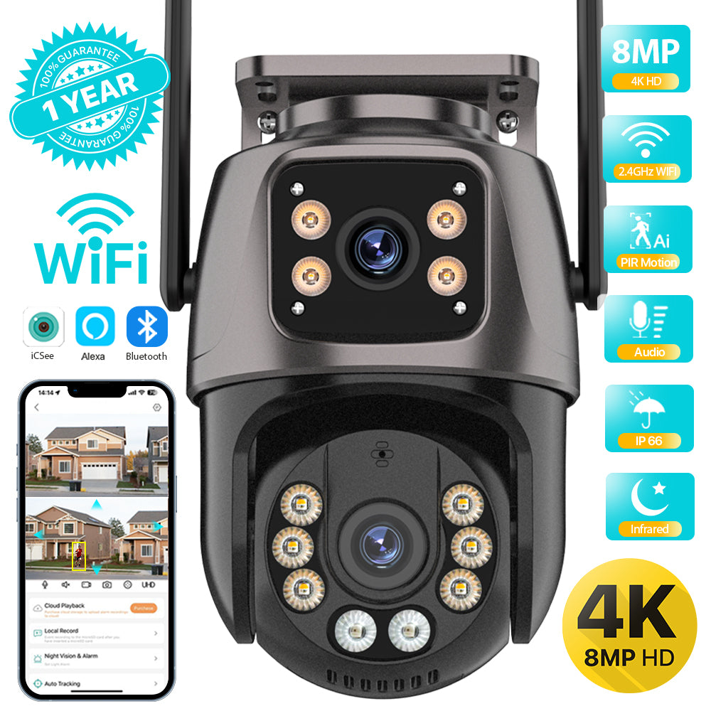 4K 8MP Outdoor Dual-Lens Security Camera
