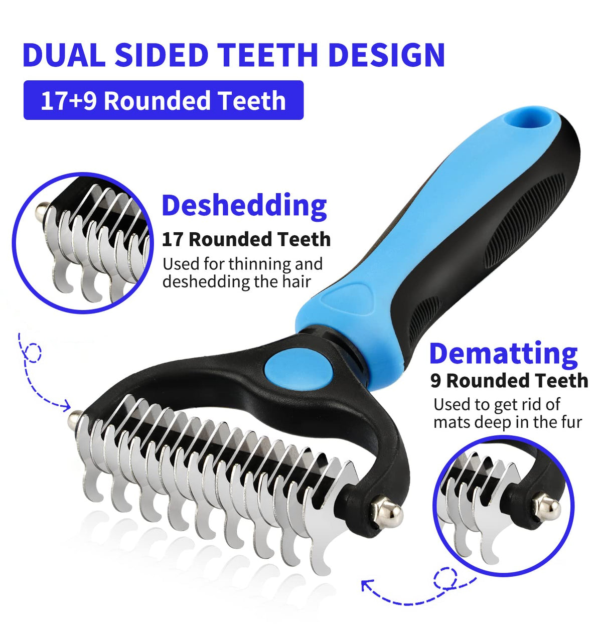 Professional Pet Deshedding Brush & Undercoat Rake