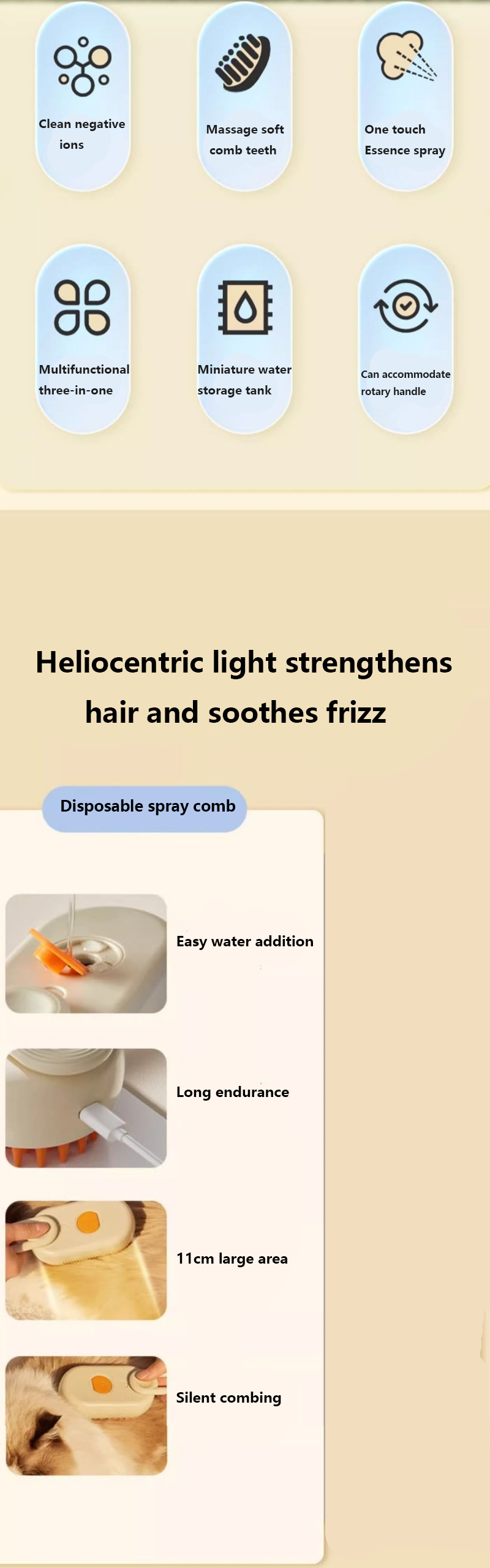 Pet Steam Spray Brush & Deshedder