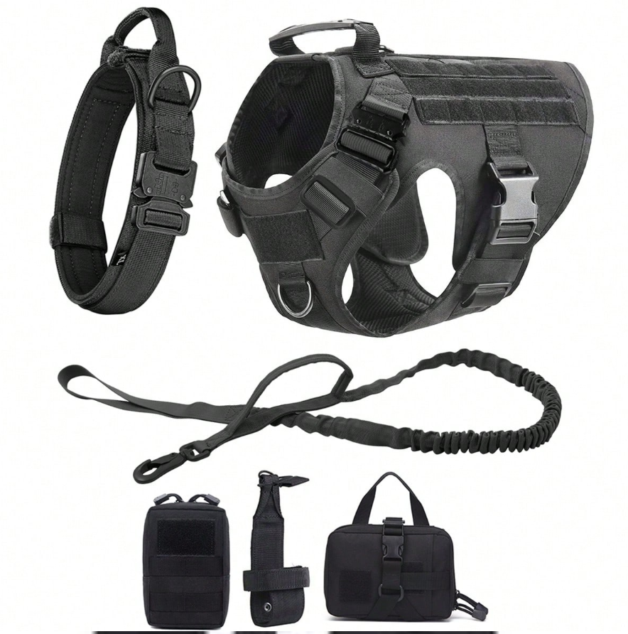 Heavy-Duty Tactical Pet Harness & Leash Set