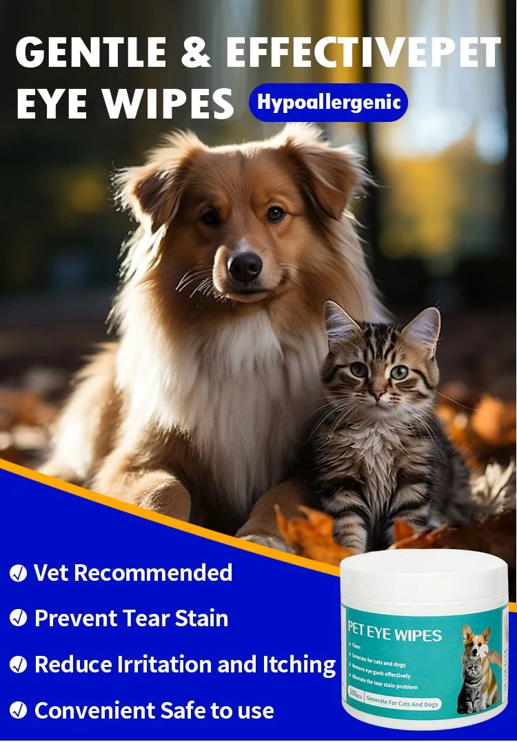Gentle Pet Eye Wipes – Tear Stain & Dirt Remover