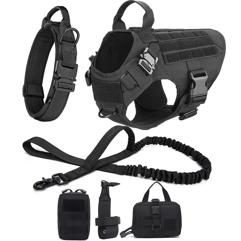 Heavy-Duty Tactical Pet Harness & Leash Set
