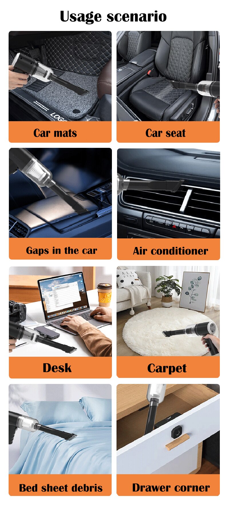 Wireless Car Vacuum – Portable Wet & Dry Cleaner
