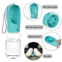 Portable Pet Water Bottle – Leak-Proof Travel Bowl (550ml)