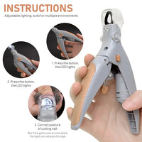 Pet Nail Clipper & Scissors with professional LED Light