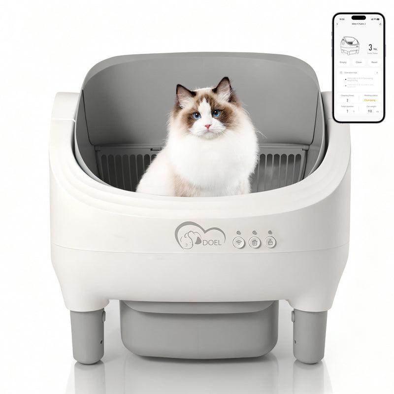 Smart Open-Top Self-Cleaning Cat Litter Box