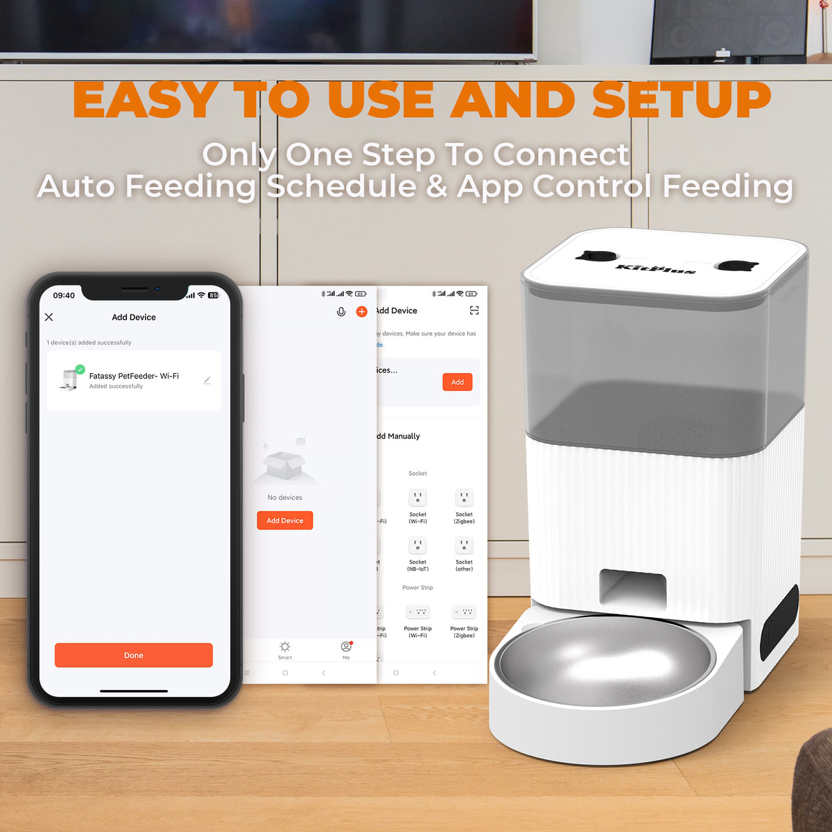 Smart App-Controlled Automatic Pet Feeder (4L)