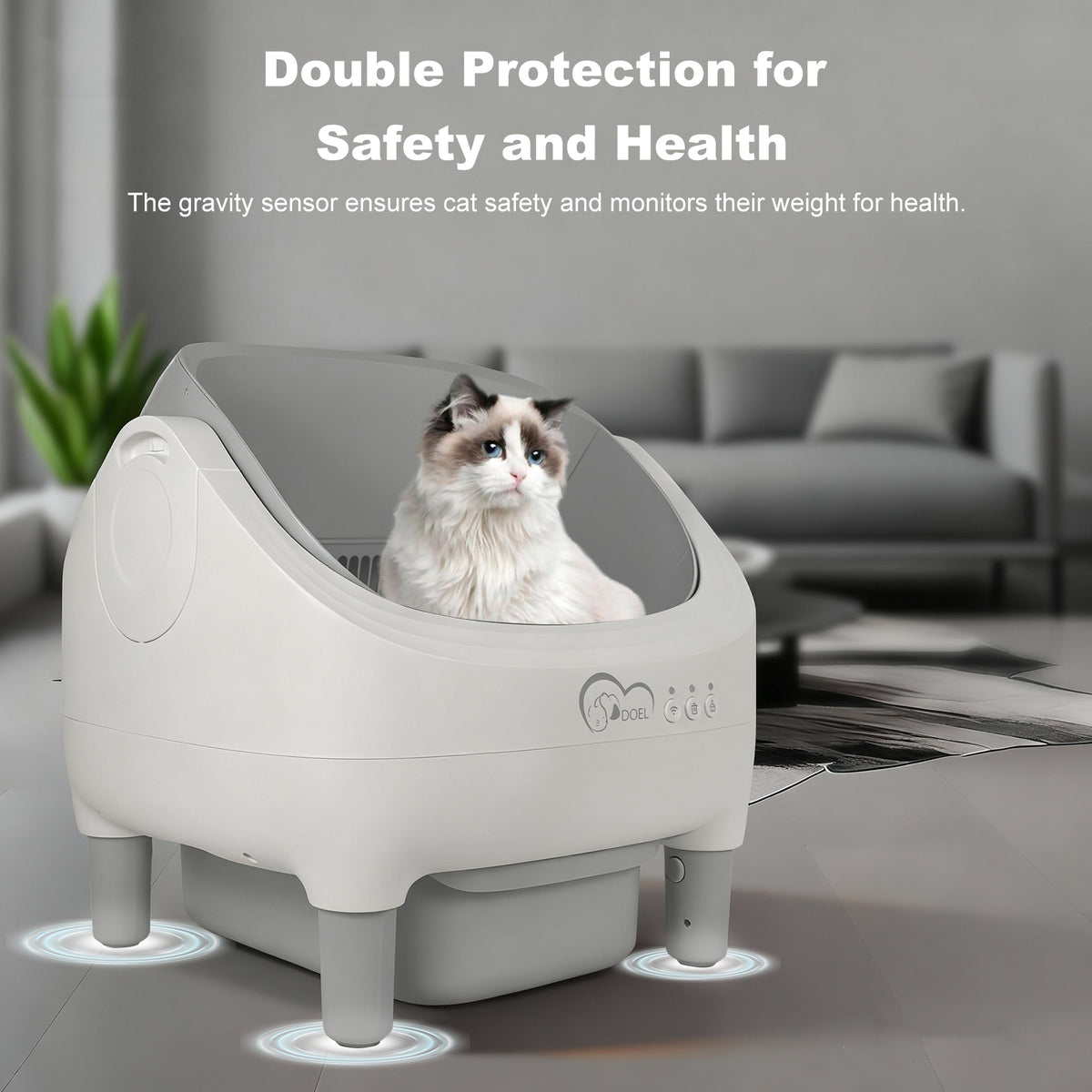 Smart Open-Top Self-Cleaning Cat Litter Box