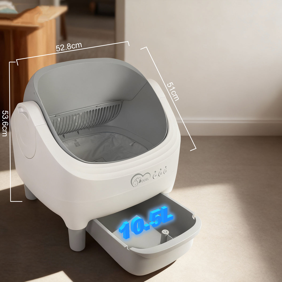 Smart Open-Top Self-Cleaning Cat Litter Box