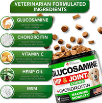 Mobility & Hip Joint Glucosamine Chews for Dogs – 2 Pack